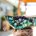 Fluorite Bowl Green Purple Blue Stone Hand Carved