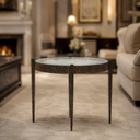 Forged Metal Agate Table (Ripple Inset) – #1