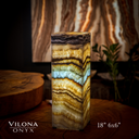 Aqua Onyx Small Square Crystal Table Lamp #59
