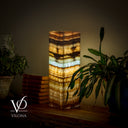 Aqua Onyx Square Table Lamp - 20" Tall, x 6"x 6" Square (Medium #65)