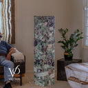 Vilona Fluorite tower lamp handcrafted from genuine natural stone and photographed without illumination