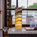 Aqua Onyx Square Table Lamp - 20" Tall, x 6"x 6" (Medium #66)