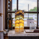 Aqua Onyx Square Table Lamp - 20" Tall, x 6"x 6" (Medium #66)