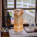 Aqua Onyx Square Table Lamp - 20" Tall, x 6"x 6" (Medium #66)