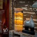 Aqua Onyx Square Table Lamp - 20" Tall, x 6"x 6" (Medium #67)
