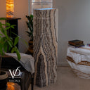 Vilona Onyx Tangerine floor lamp handcrafted from natural stone with a 15.5-inch by 7.5-inch footprint