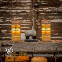 Decorative onyx lamp pair