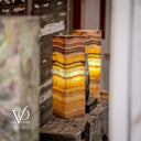 onyx lamp on