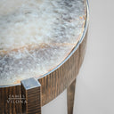 Forged Metal Agate Table (Ripple Inset) – #1