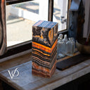 Back view of a Tangerine Onyx table lamp with cord and inline on-and-off switch