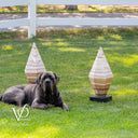 Sahara Onyx Bi-Pyramid Sculptural Lamp Pair – Natural Stone Lighting