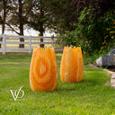 Miami Sunset Onyx Crown Lamps - Sculptural Natural Stone Pair