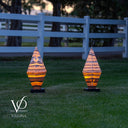 Sahara Onyx Bi-Pyramid Sculptural Lamp Pair – Natural Stone Lighting