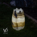 White Ice Onyx Crown Lamps - Sculptural Natural Stone Pair