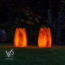 Miami Sunset Onyx Crown Lamps - Sculptural Natural Stone Pair