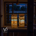 Aqua Onyx Square Table Lamp - 18" Tall, x 6"x 6" (Medium Pair #79)