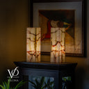Bamboo Onyx Table Lamp Pair – Light Edition #2 – 19.75" Tall × 6" Wide Each
