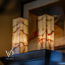 Bamboo Onyx Table Lamp Pair – Light Edition #2 – 19.75" Tall × 6" Wide Each