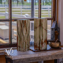 Bamboo Onyx Table Lamp Pair – Dark Edition #2 – 19.75" Tall × 6" Wide Each
