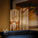Bamboo Onyx Table Lamp Pair – Light Edition #3 – 19.75" Tall × 6" Wide Each