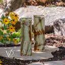 Bamboo Onyx Table Lamp Pair – Dark Edition #3 – 19.75" Tall × 6" Wide Each