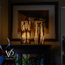 Bamboo Onyx Table Lamp Pair – Dark Edition #3 – 19.75" Tall × 6" Wide Each