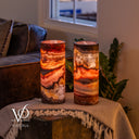 Rosa Onyx - 12" Tall, x 4.5" Diameter (Small Table Lamp Pair #1)