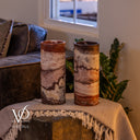 Rosa Onyx - 12" Tall, x 4.5" Diameter (Small Table Lamp Pair #1)