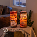 Rosa Onyx - 12" Tall, x 4.5" Diameter (Small Table Lamp Pair #1)