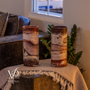 Rosa Onyx - 12" Tall, x 4.5" Diameter (Small Table Lamp Pair #1)