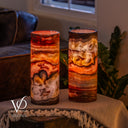 Rosa Onyx - 12" Tall, x 4.5" Diameter (Small Table Lamp Pair #1)