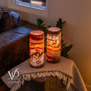 Rosa Onyx - 12" Tall, x 4.5" Diameter (Small Table Lamp Pair #1)