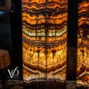 Aqua Onyx Floor Lamp - Pair - Medium - 53 & 55"H x 12"W - Square - #9