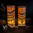 Aqua Onyx Floor Lamp - Pair - Medium - 53 & 55"H x 12"W - Square - #9