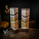 Aqua Onyx Floor Lamp - Pair - Medium - 53 & 55"H x 12"W - Square - #9
