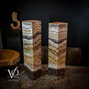 Aqua Onyx Floor Lamp - Pair - Medium - 53 & 55"H x 12"W - Square - #9