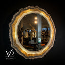 Aqua Onyx Crystal Mirror #2 (Circle)