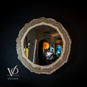 Aqua Onyx Crystal Mirror #2 (Circle)