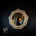Aqua Onyx Crystal Mirror #3 (Circle)
