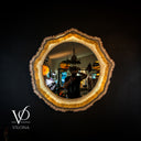 Aqua Onyx Crystal Mirror #3 (Circle)