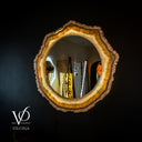 Aqua Onyx Crystal Mirror #3 (Circle)