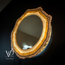 Aqua Onyx Crystal Mirror #3 (Circle)