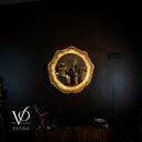 Aqua Onyx Crystal Mirror #3 (Circle)