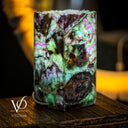 Fluorite Table Lamp - 12" Tall, 5.75"x5.75" Live Edge Square - (Small #16)