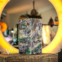 Fluorite Table Lamp - 12" Tall, 5.75"x5.75" Live Edge Square - (Small #16)