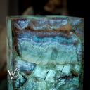 Fluorite Crystal Table Lamp - 24" Tall, 8x8" - Square Closed Top (Medium #6)