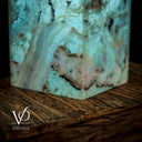 Fluorite Crystal Table Lamp - 24" Tall, 8x8" - Square Closed Top (Medium #6)