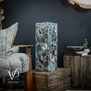 Fluorite Crystal Table Lamp - 24" Tall, 8x8" - Square Closed Top (Medium #7)