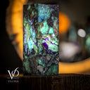 Fluorite Table Lamp - 16" Tall, 5.75"x5.75" Live Edge Square - (Small #17)