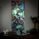 Fluorite Table Lamp - 16" Tall, 5.75"x5.75" Live Edge Square - (Small #17)